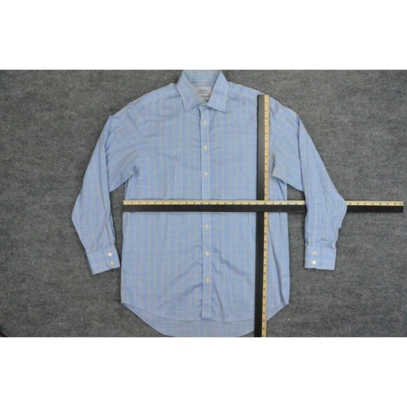 Charles Tyrwhitt Shirt Mens 15.5x33 Blue Yellow Plaid‎ Non-Iron - Picture 7 of 9